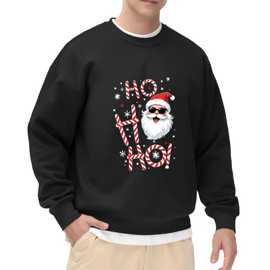 Cool Sunglasses Santa HO HO HO Christmas Crewneck Sweatshirt