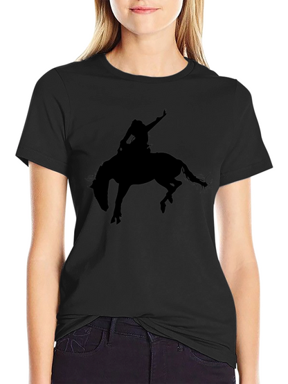 Black Rodeo Rider Graphic Tee - Western Style