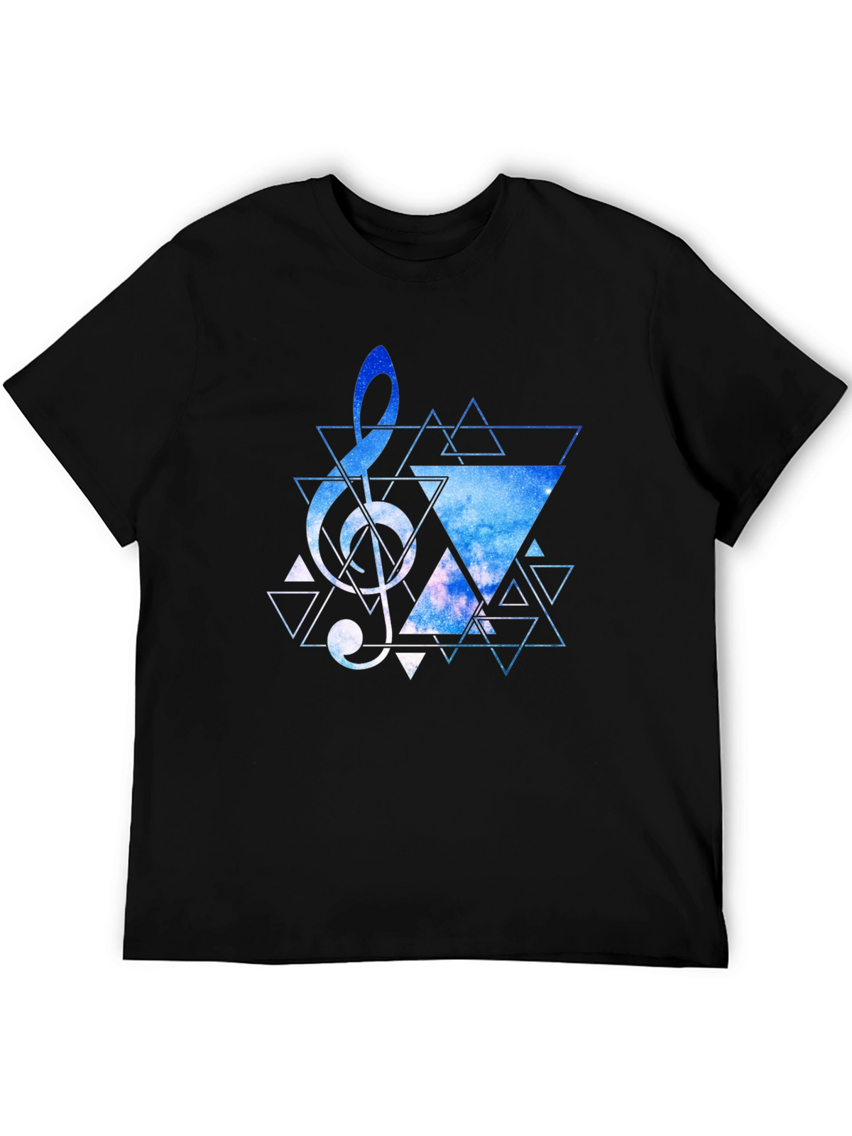Geometric Treble Clef Galaxy T-Shirt
