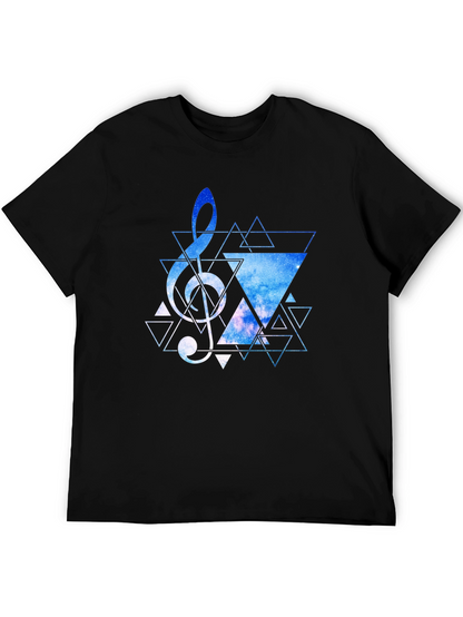 Geometric Treble Clef Galaxy T-Shirt