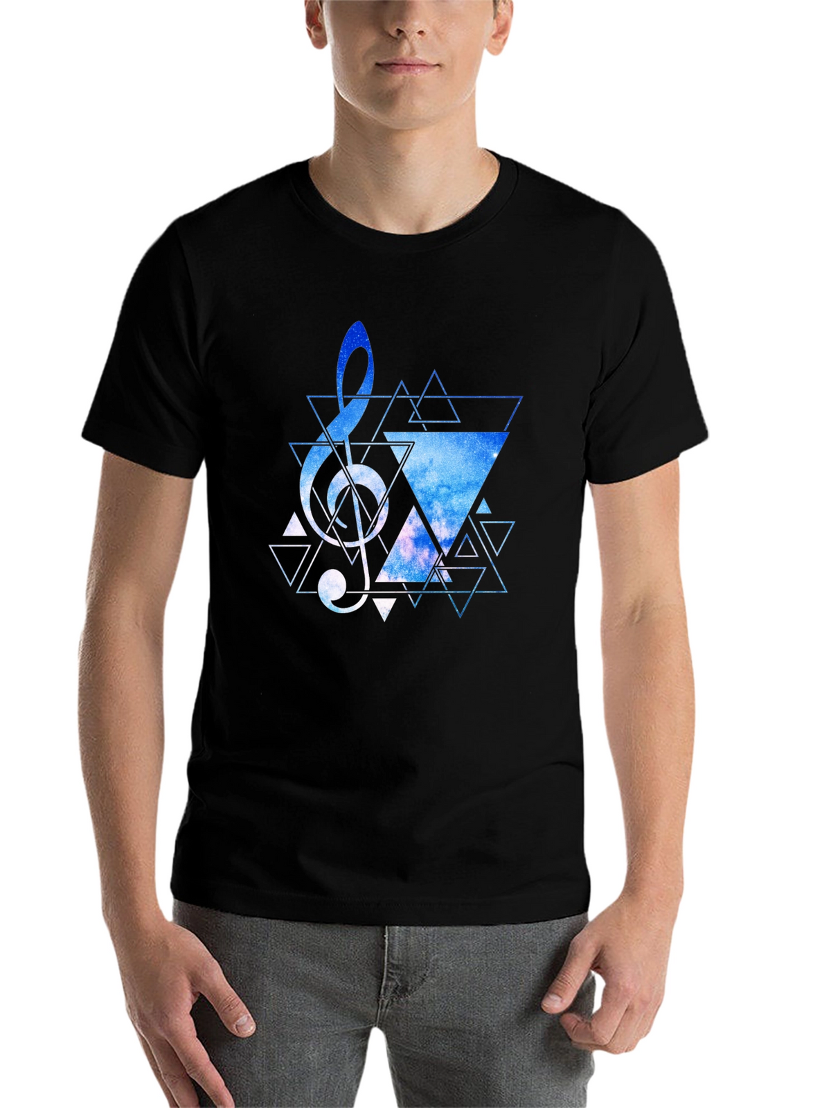 Geometric Treble Clef Galaxy T-Shirt