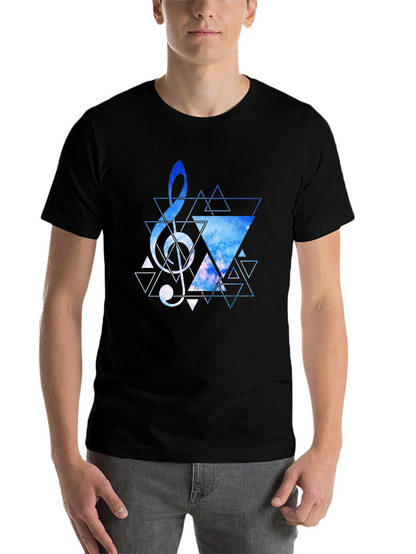 Geometric Treble Clef Galaxy T-Shirt
