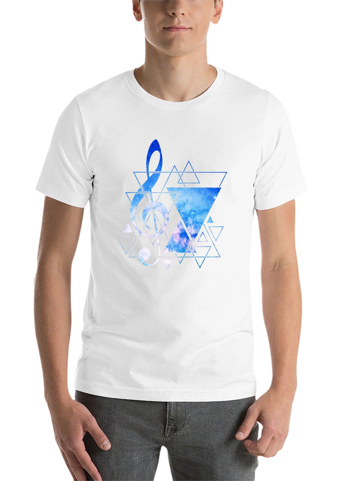 Geometric Treble Clef Galaxy T-Shirt