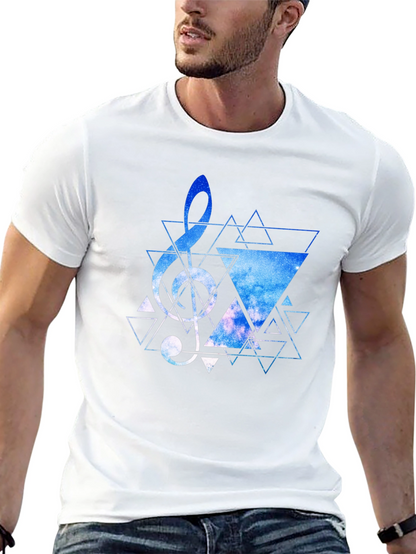 Geometric Treble Clef Galaxy T-Shirt