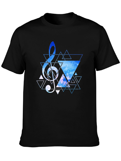 Geometric Treble Clef Galaxy T-Shirt