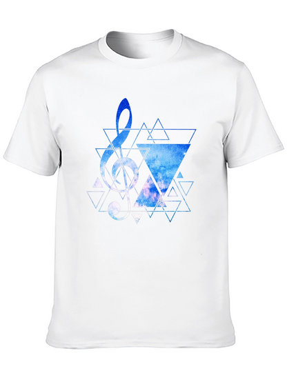 Geometric Treble Clef Galaxy T-Shirt