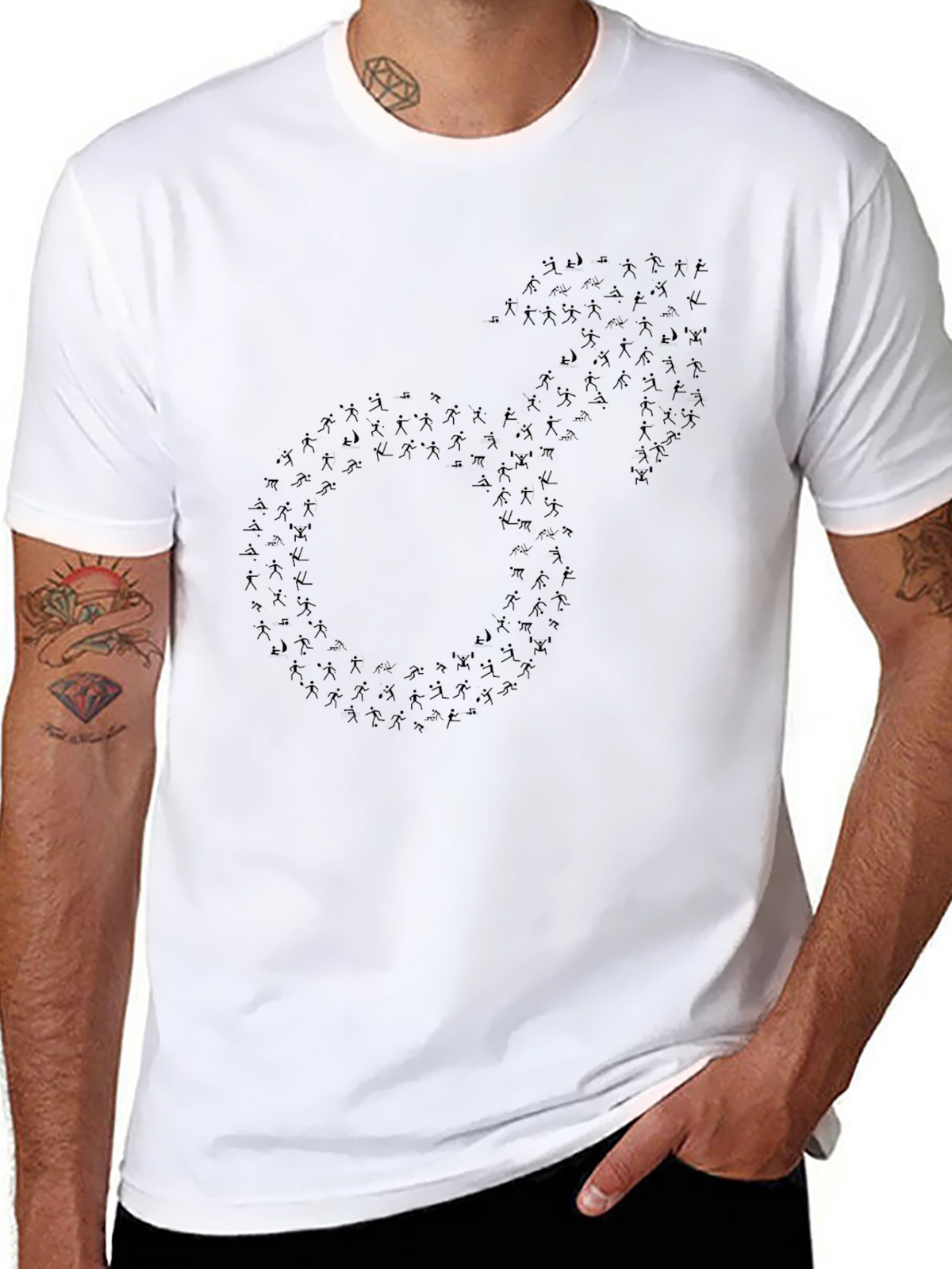 Novelty Male Symbol Graphic T-Shirt