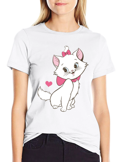 Cute Marie Cat T-Shirt - Aristocats Cartoon Tee