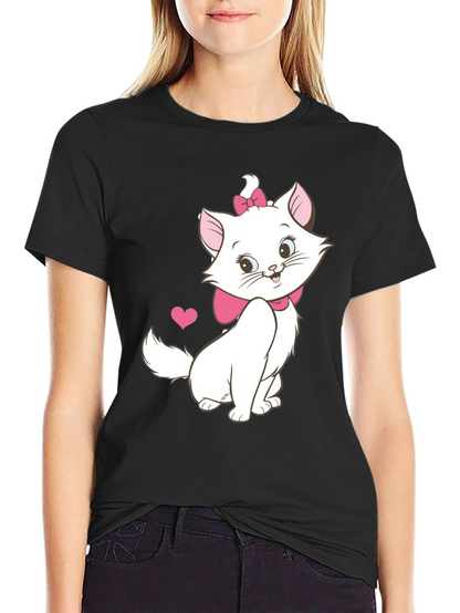 Cute Marie Cat T-Shirt - Aristocats Cartoon Tee