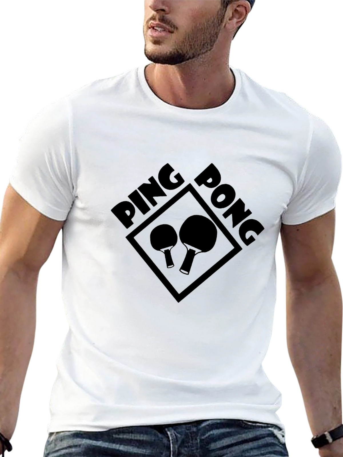 Ping Pong Graphic Tee - Sporty Black T-Shirt