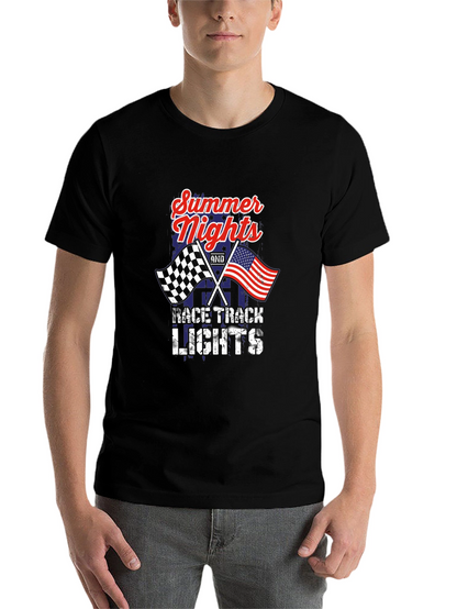 Summer Nights Race Track Lights Graphic Tee