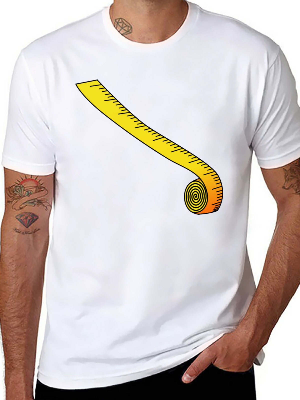 Novelty Tape Measure Graphic T-Shirt