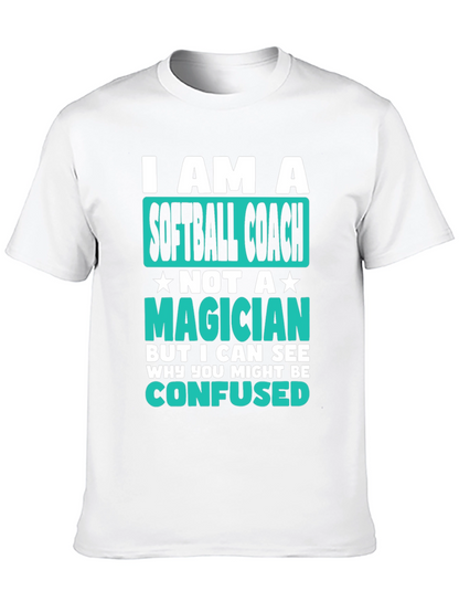Softball Coach Graphic T-Shirt - Funny Novelty Tee