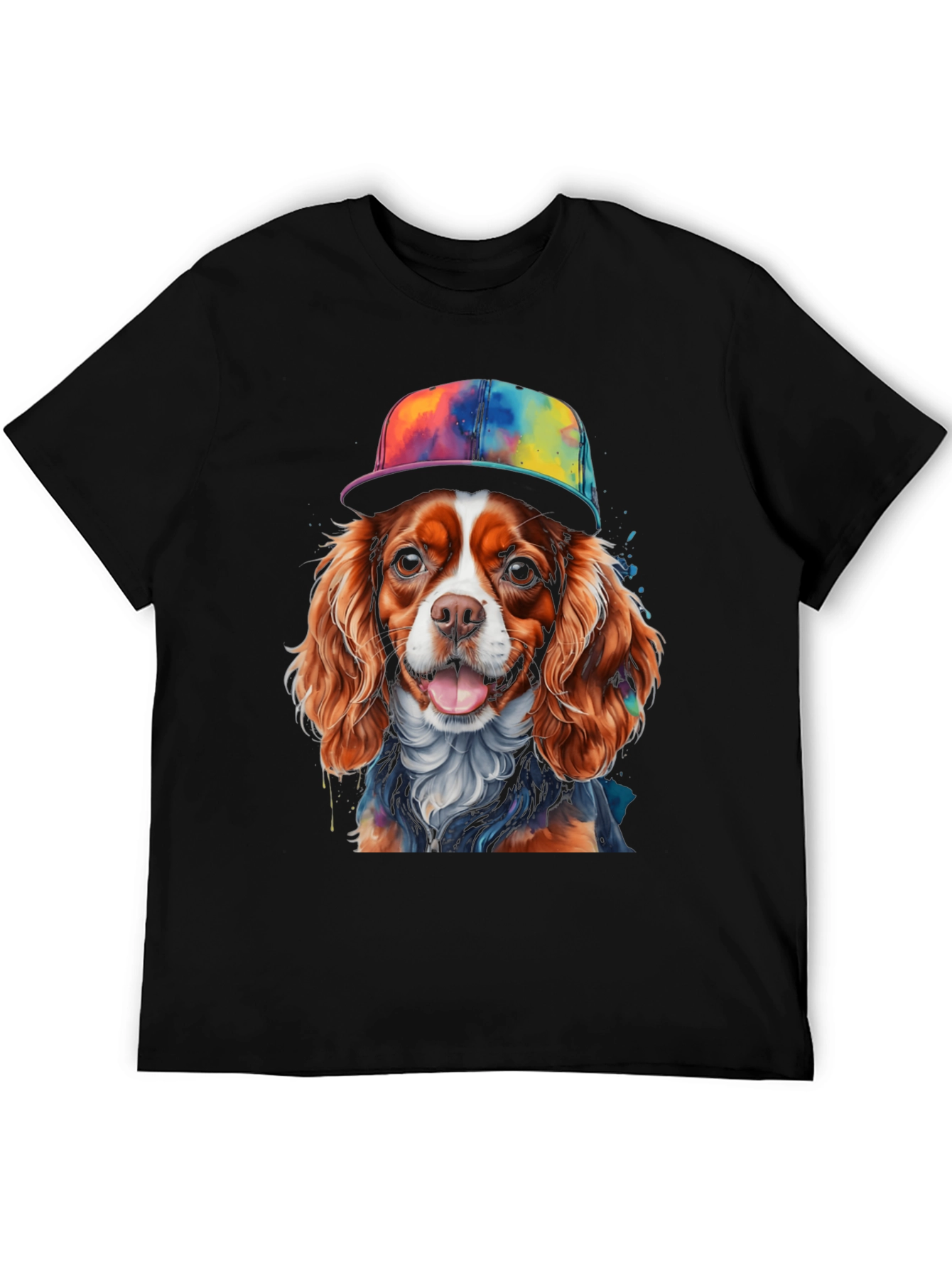 Dog Wearing Hat Graphic T-Shirt