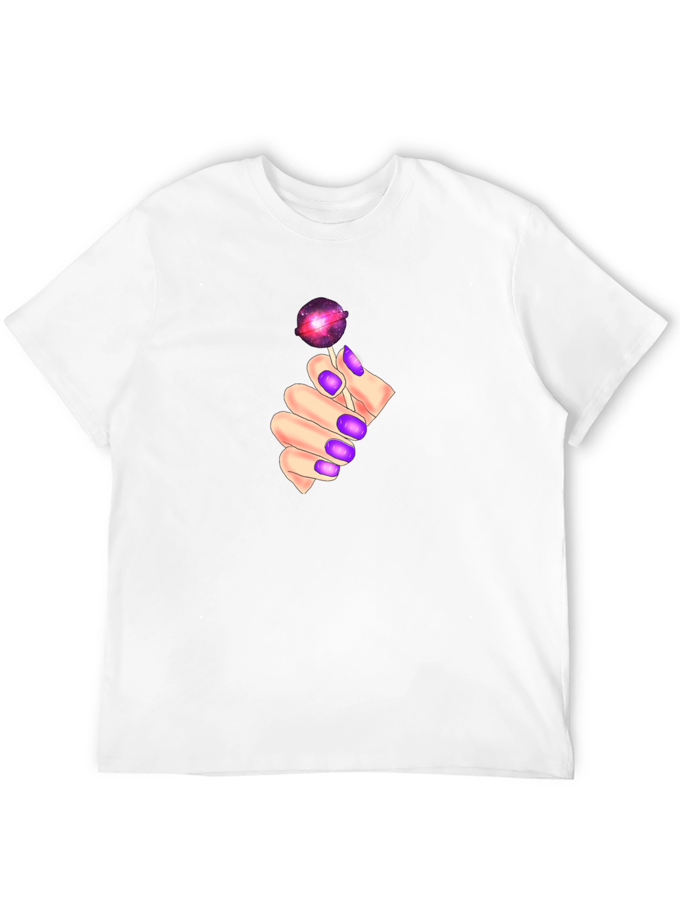 Galaxy Lollipop Graphic Tee - Black Cotton Comfort