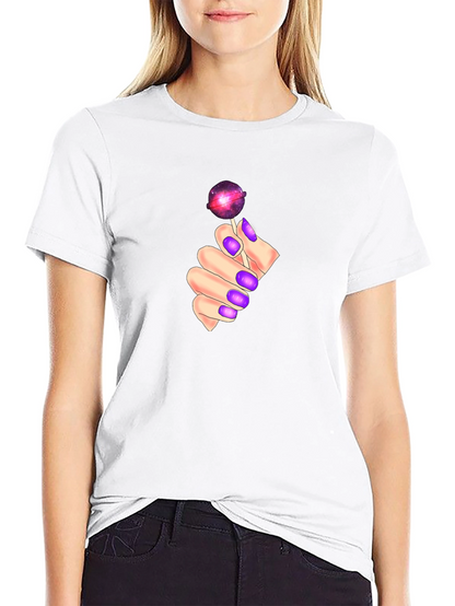Galaxy Lollipop Graphic Tee - Black Cotton Comfort