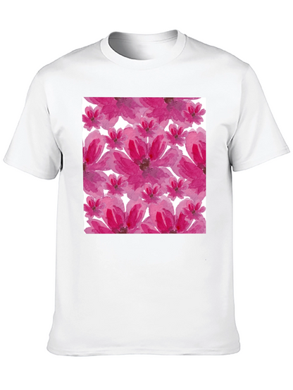 Floral Print T-Shirt - Artsy Blossom Design