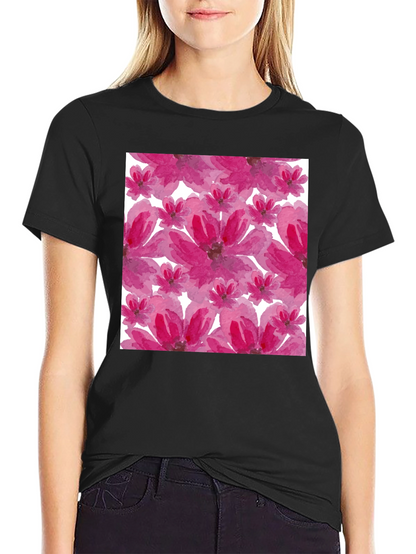 Floral Print T-Shirt - Artsy Blossom Design
