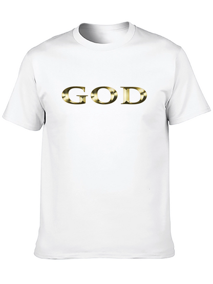Gold GOD Graphic Black T-Shirt