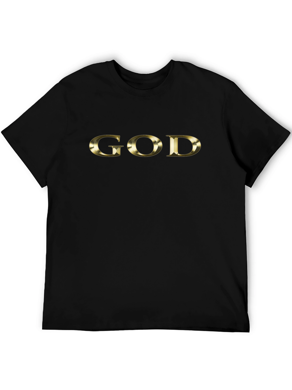 Gold GOD Graphic Black T-Shirt