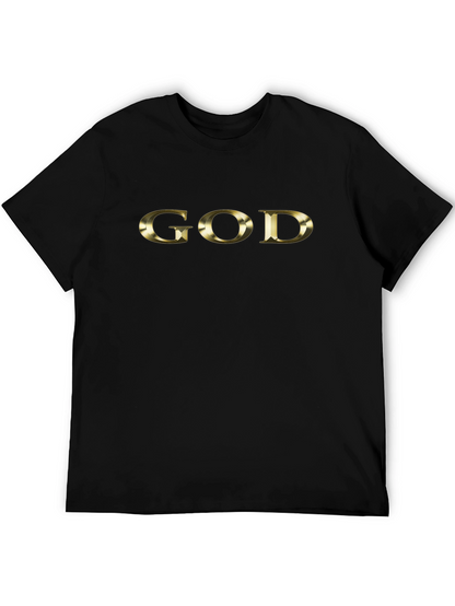 Gold GOD Graphic Black T-Shirt