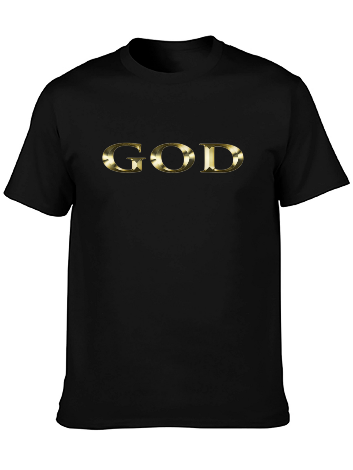 Gold GOD Graphic Black T-Shirt