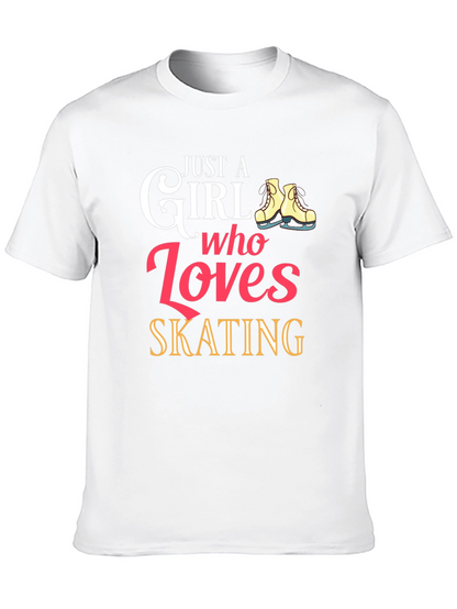 Just a Girl Who Loves Skating Graphic T-Shirt