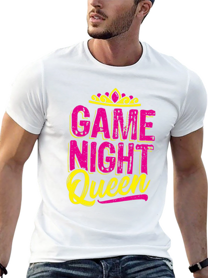 Game Night Queen T-Shirt - Pink & Yellow