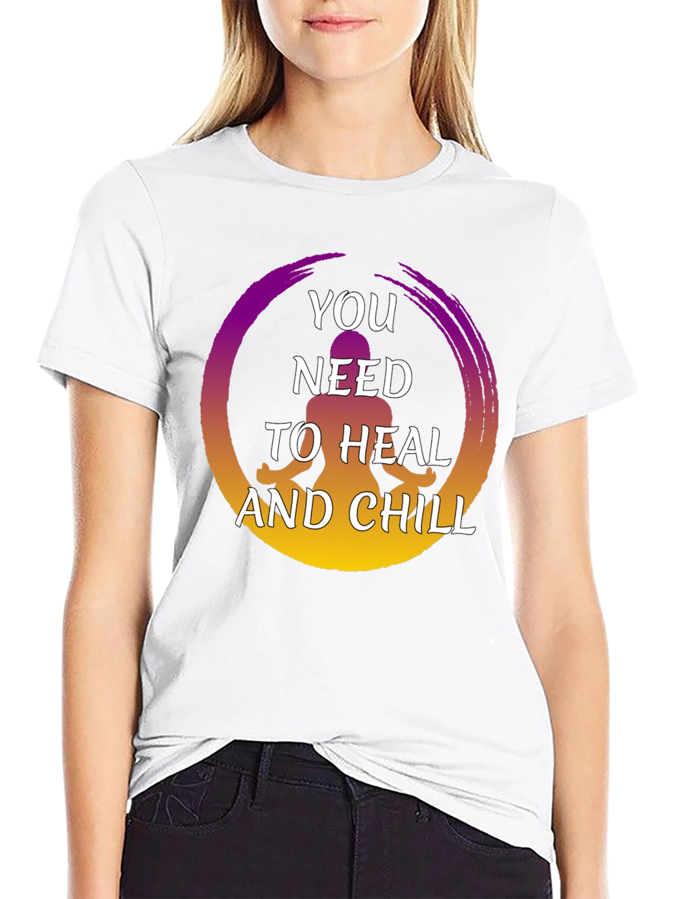 Heal and Chill Graphic Tee - Zen Meditation Shirt