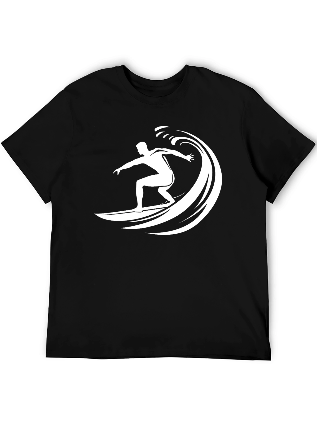 Surfer Wave Graphic T-Shirt - Black
