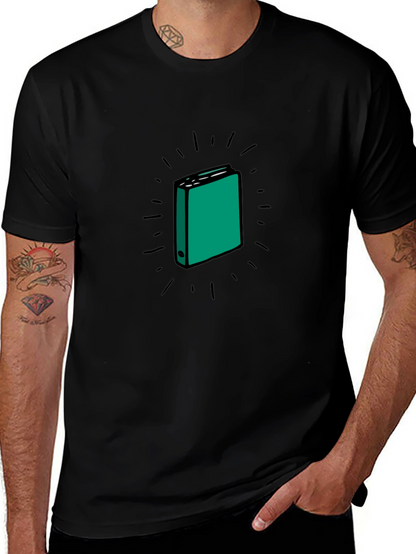 Black T-Shirt with Binder Graphic