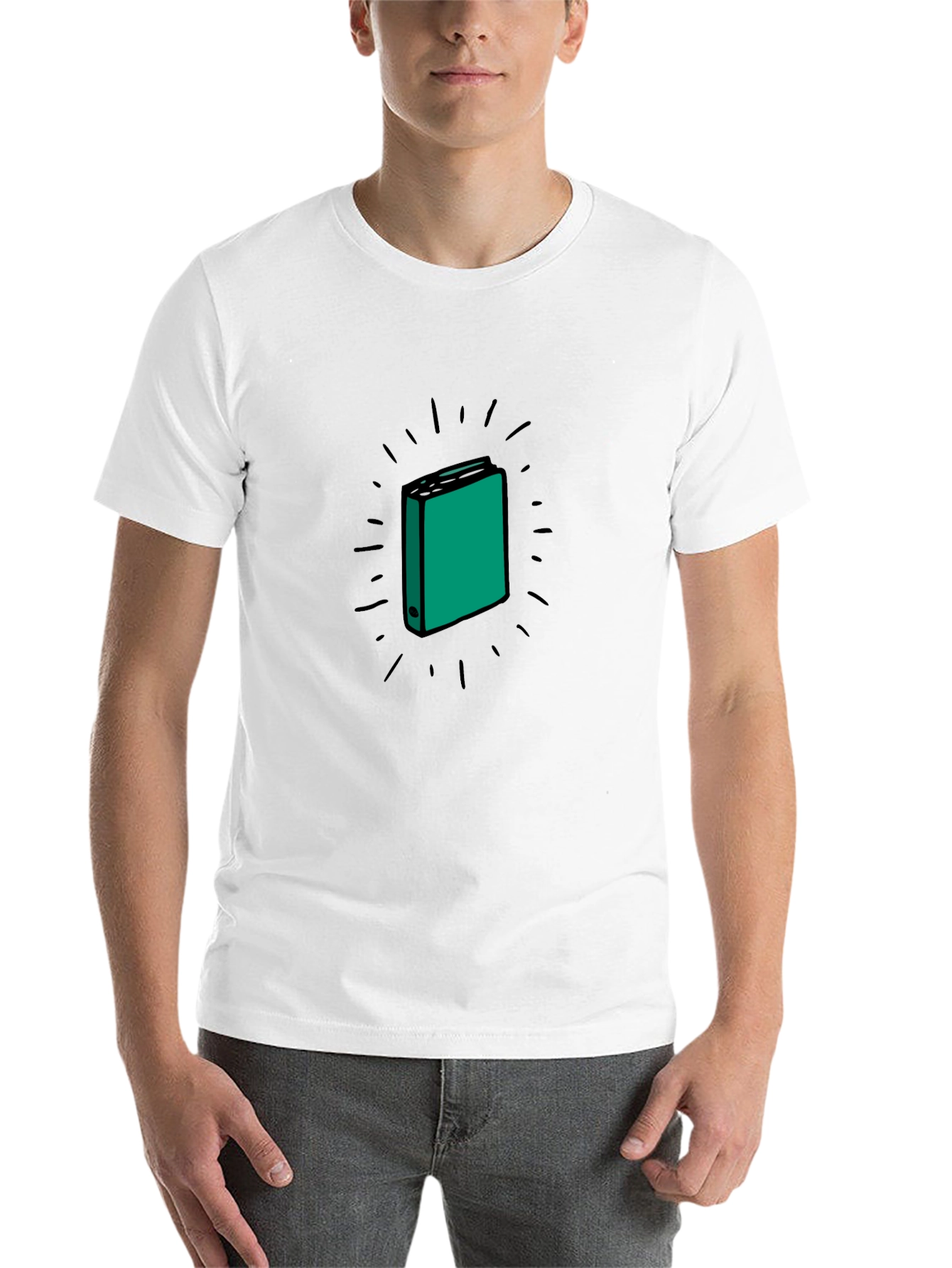 Black T-Shirt with Binder Graphic