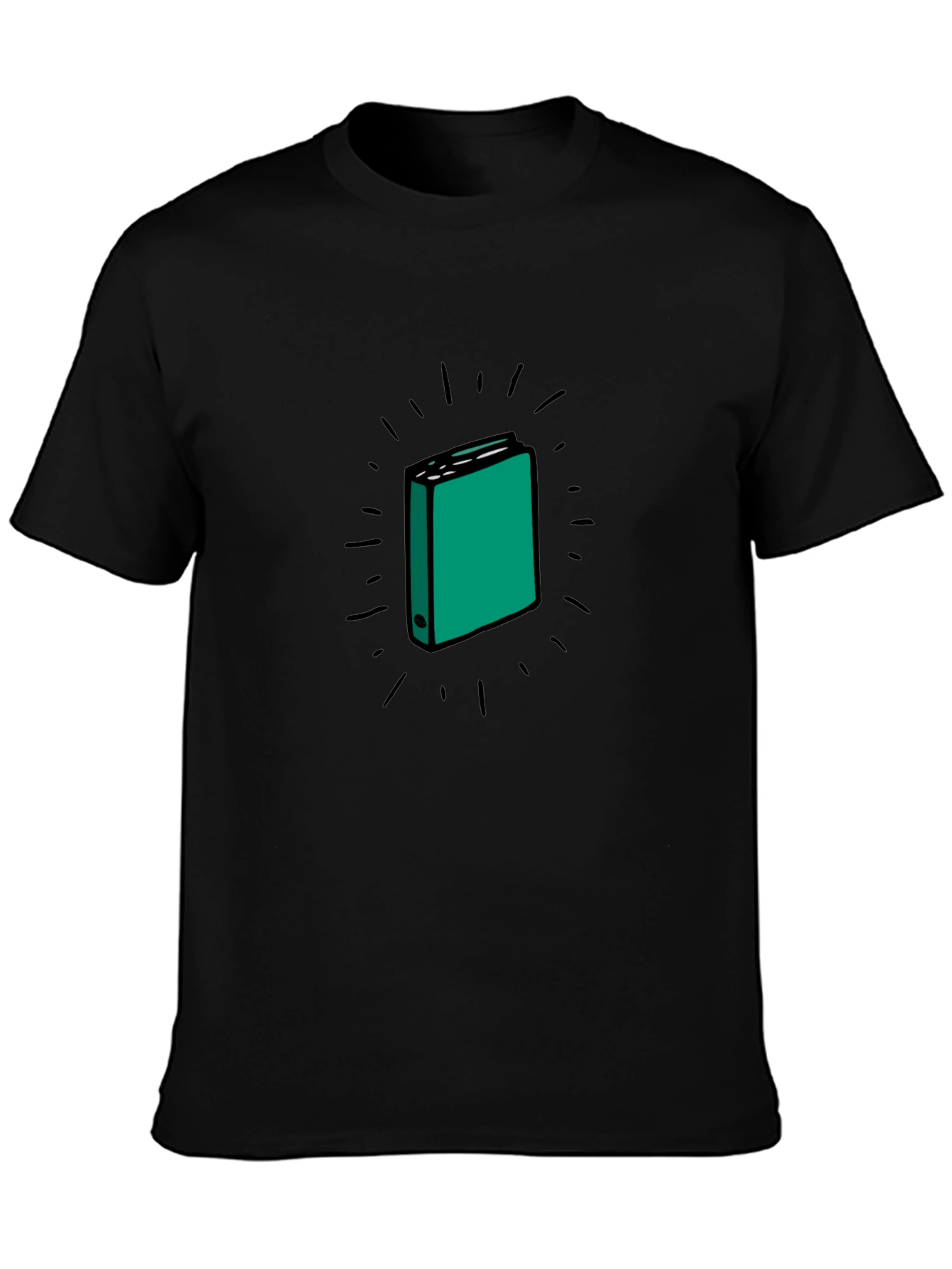 Black T-Shirt with Binder Graphic