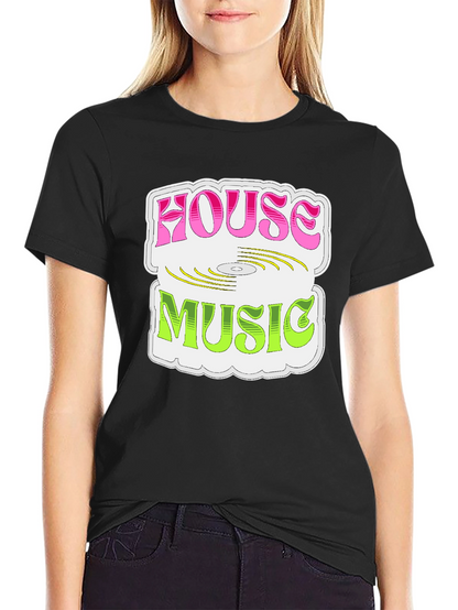 House Music Graphic Tee - Retro DJ Style