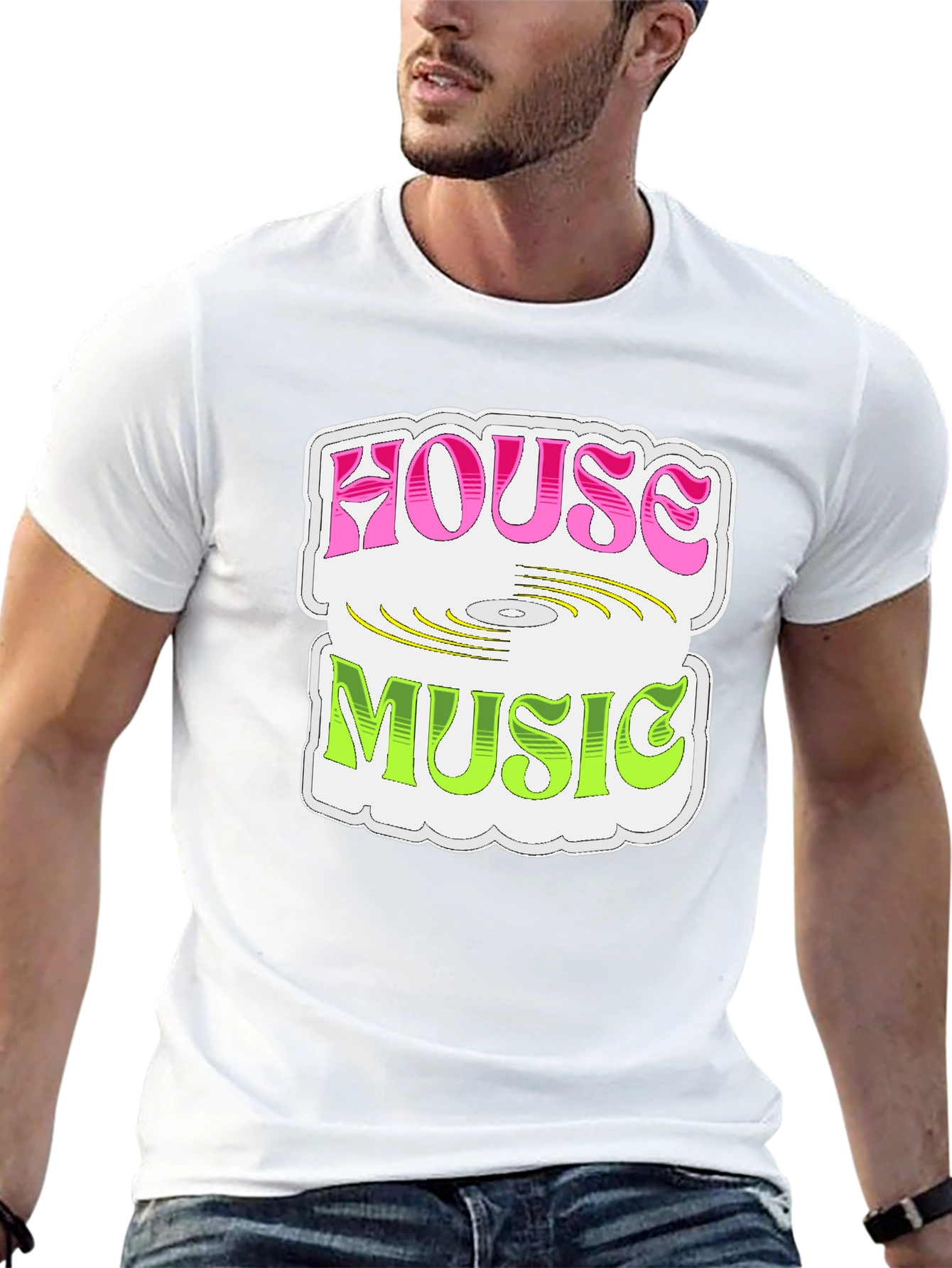 House Music Graphic Tee - Retro DJ Style