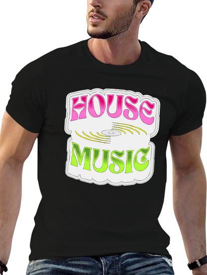 House Music Graphic Tee - Retro DJ Style