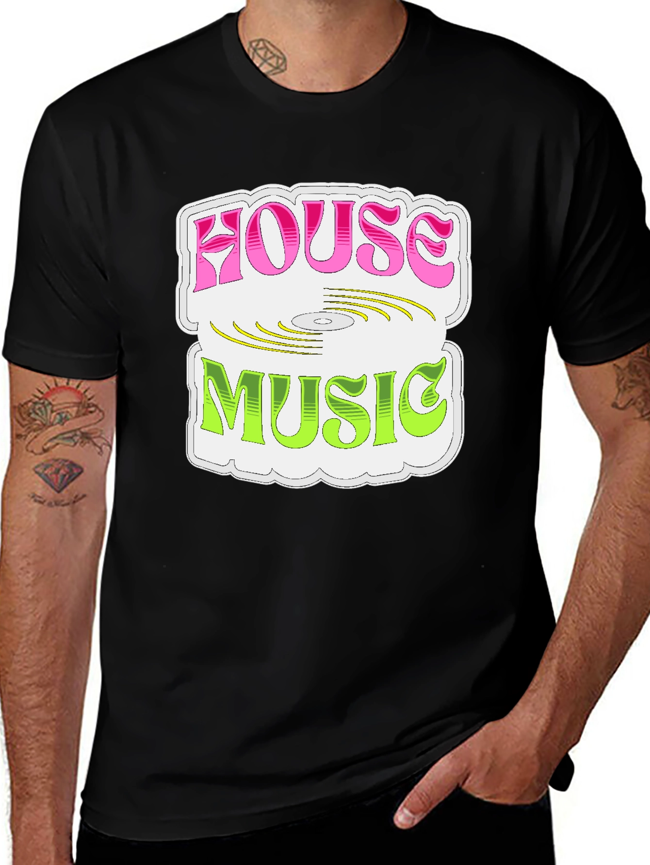 House Music Graphic Tee - Retro DJ Style
