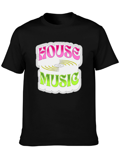 House Music Graphic Tee - Retro DJ Style
