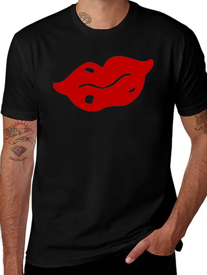 Bold Lips Graphic Tee - Black