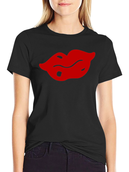 Bold Lips Graphic Tee - Black