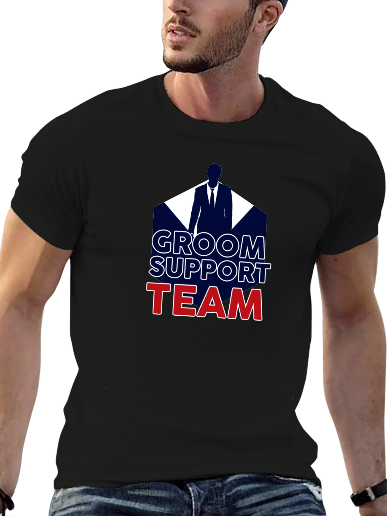 Groom Support Team T-Shirt Wedding Party