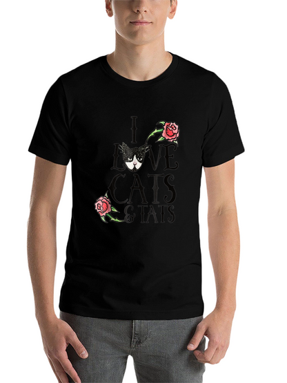 I Love Cats & Tats T-Shirt - Black Tee