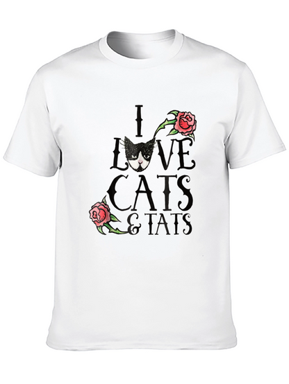 I Love Cats & Tats T-Shirt - Black Tee