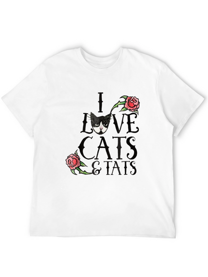 I Love Cats & Tats T-Shirt - Black Tee