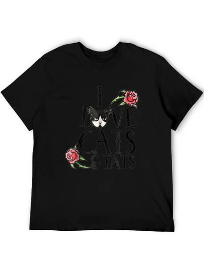 I Love Cats & Tats T-Shirt - Black Tee