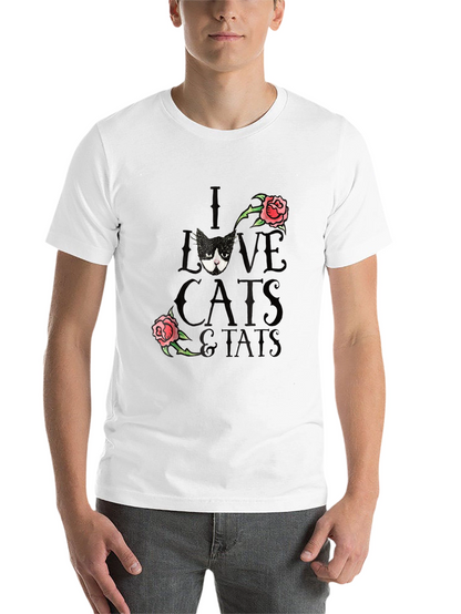 I Love Cats & Tats T-Shirt - Black Tee