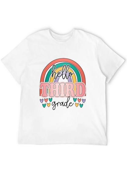 Hello Third Grade Retro Rainbow T-Shirt