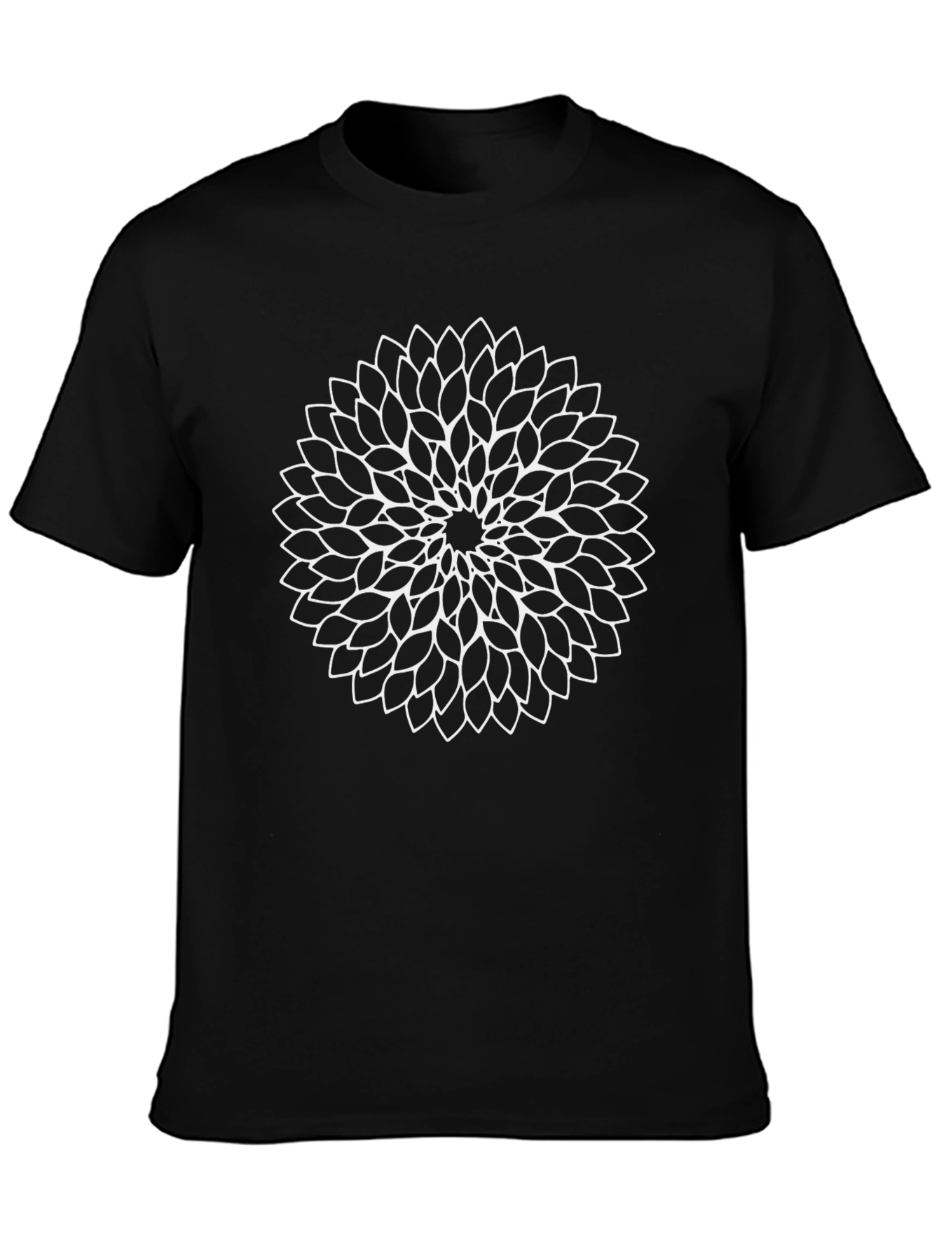 Floral Mandala Graphic Black Tee