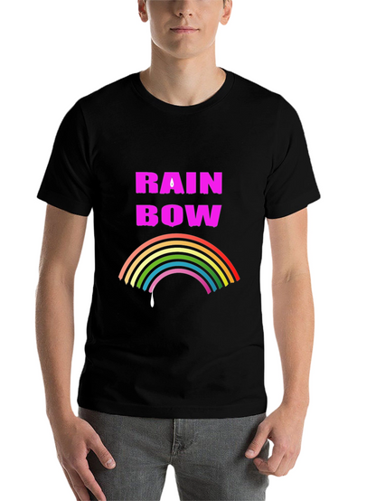 Rainbow Drip Graphic Tee - Stylish Black T-Shirt