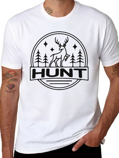 Mens Black Hunt Graphic T-Shirt